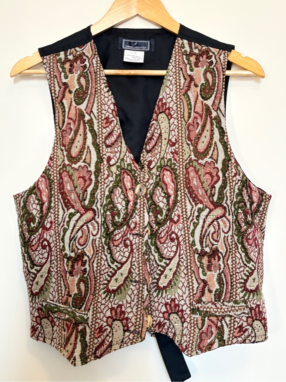 VTG Daniel Hechter Paisley Tapestry Vest Sz Large